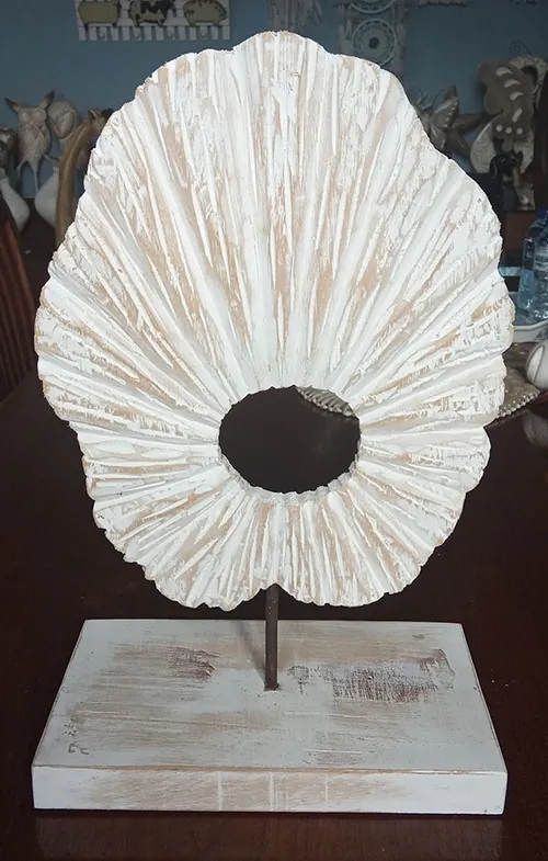 Carved Flower Panel on Stand