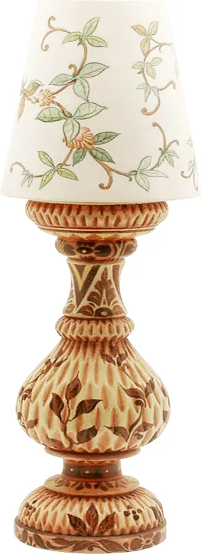Carved Wooden Table Lamp