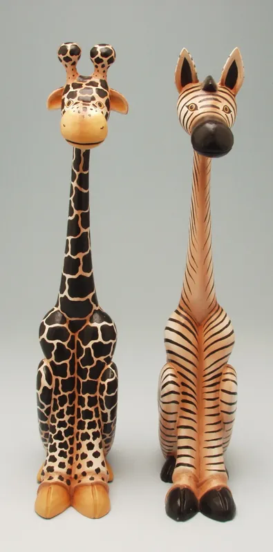 Giraffe & Zebra Pair