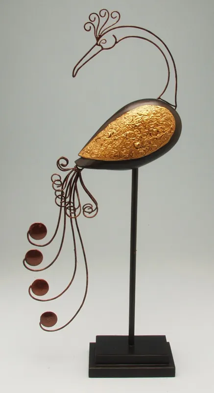 Golden Peacock on Iron Stand
