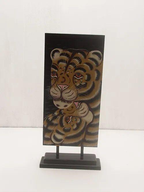 Tiger Carved Panel on Stand